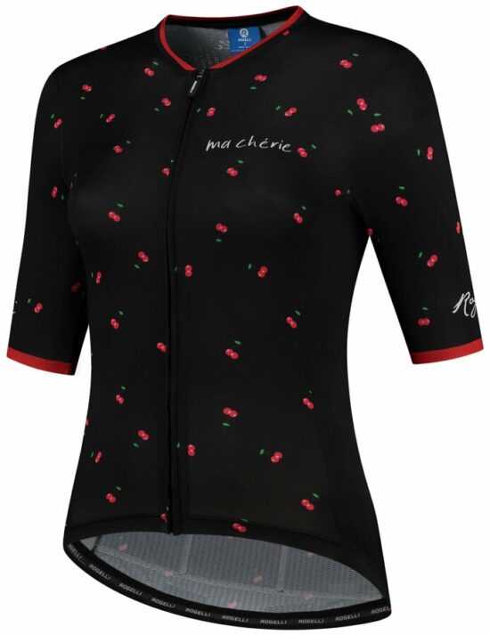 Luxusní dámský cyklodres Rogelli FRUITY s krátkým rukávem černo-červený 010.065