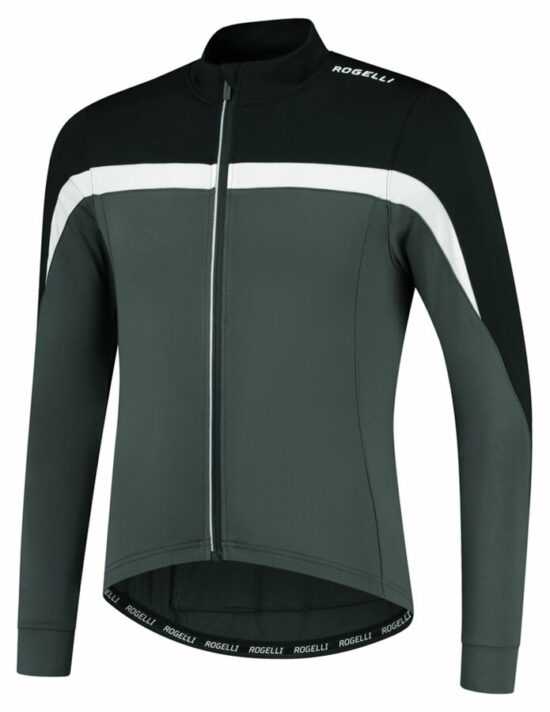 Pánský hřejivý cyklistický dres Rogelli Course šedo-černo-bílý ROG351007