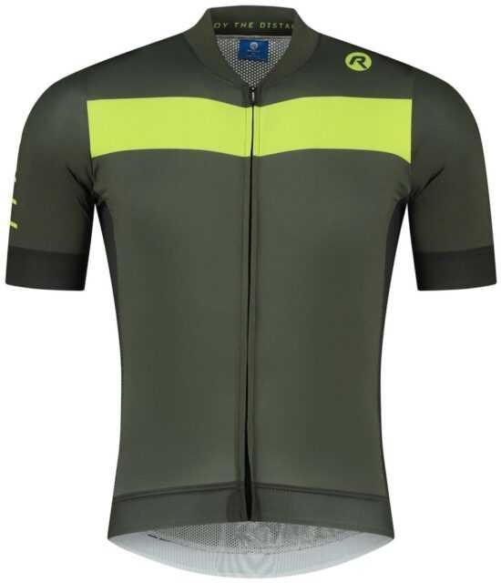 Cyklistický dres Rogelli Prime khaki/reflexně žlutý ROG351466