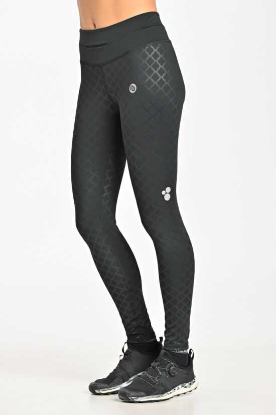 Nessi Sportswear Běžecké Legíny Regular s pásem PRO OSLPW-1190 Shiny Black Velikost: S/M