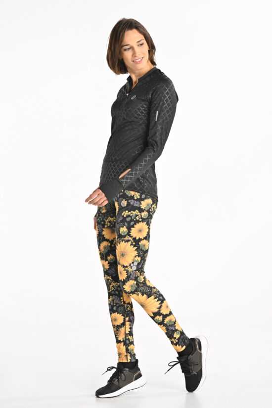 Nessi Sportswear Běžecké Legíny Regular s pásem PRO OSLP-17S9 Sunflowers Velikost: XS/S