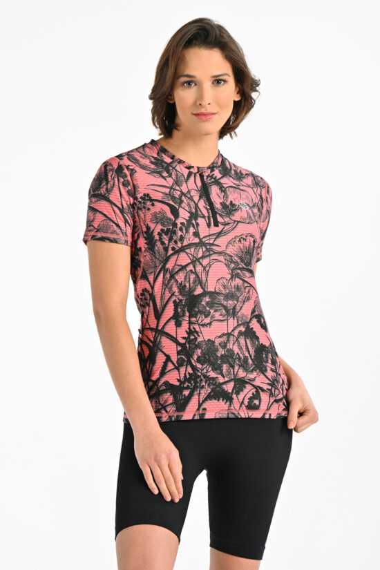 Nessi Sportswear Dámské Sportovní Tričko KBBS-17R29 Ornamo Flower Coral Velikost: XS