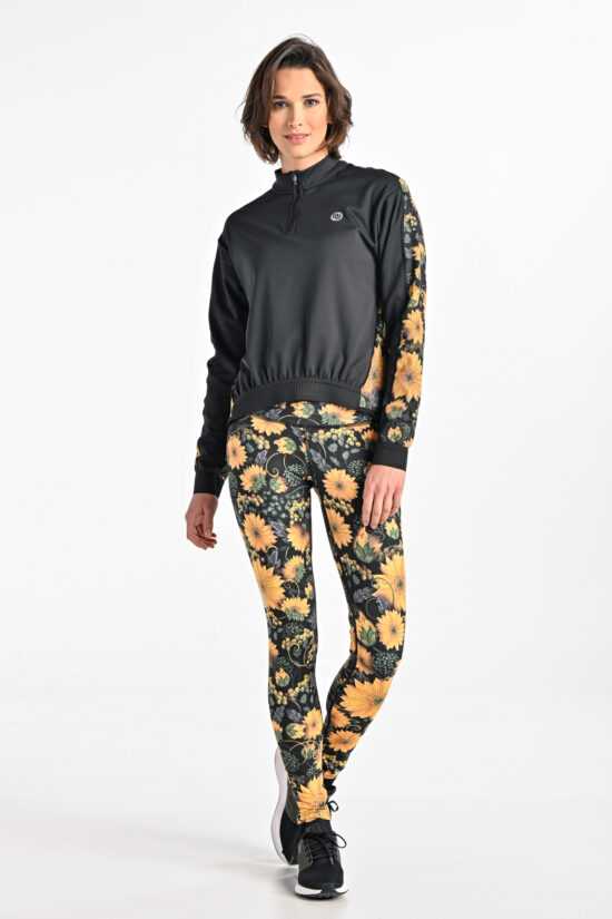 Nessi Sportswear Běžecké Legíny Reguar s Vysokým Pasem HIGH OSLZ-17S9 Sunflowers Velikost: XS/S